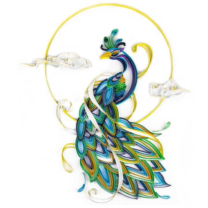 Peacock - Paper Quilling & Filigree Painting Kits（Standard Size）