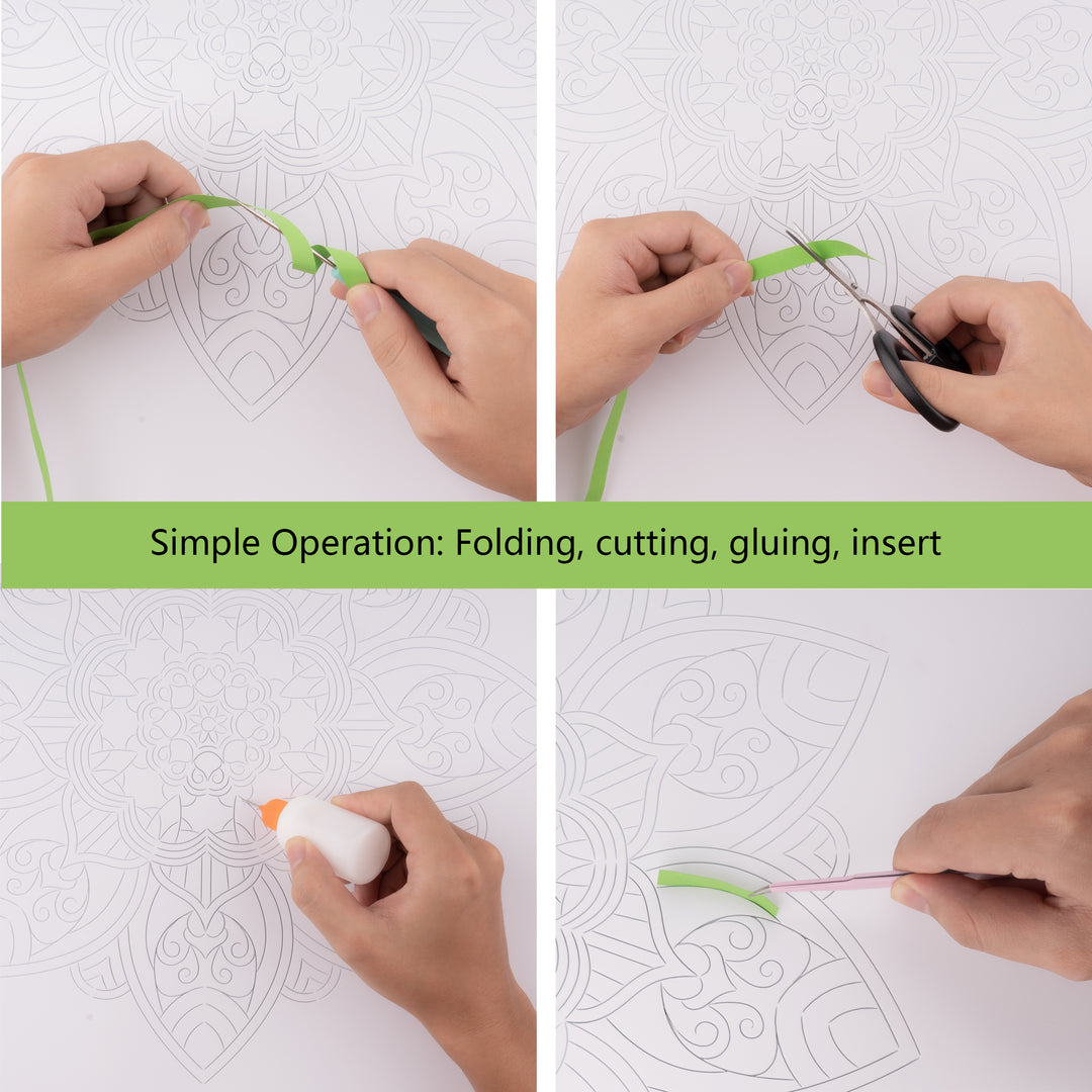 Green Mandala - Paper Quilling & Filigree Painting Kits（Standard Size）