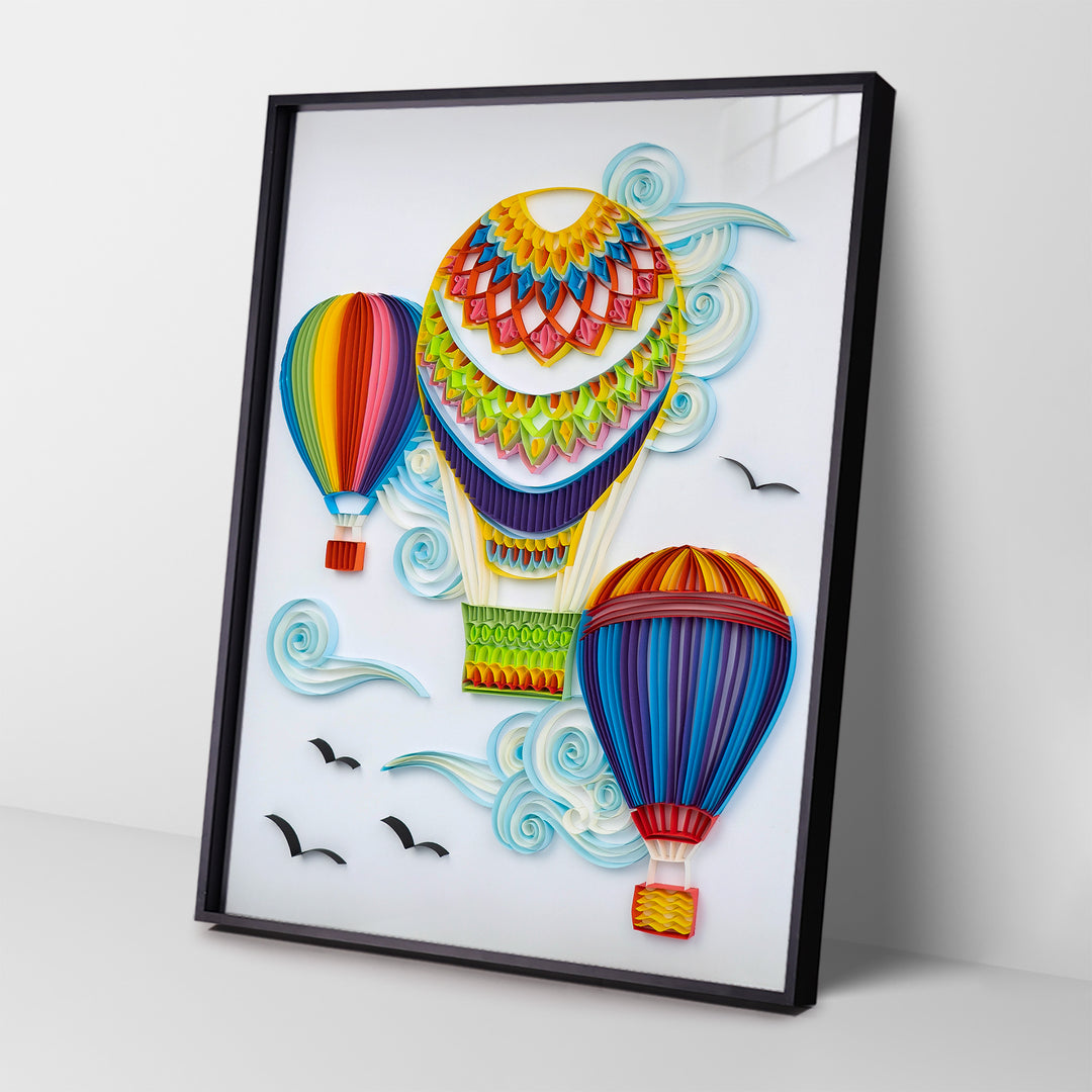 Hot Air Balloon - Paper Quilling & Filigree Painting Kits（Standard Size）