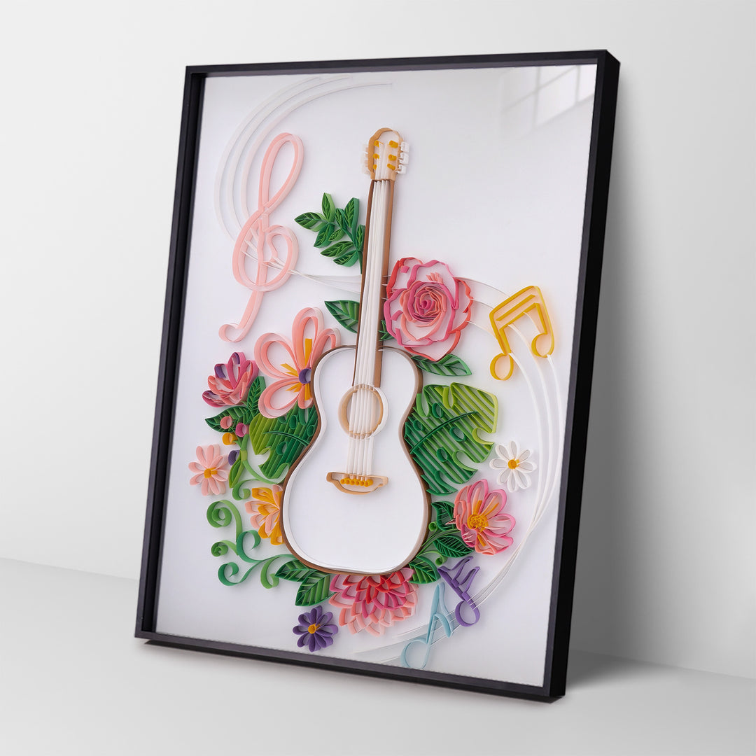 Flowers & Guitar - Paper Filigree Painting Kit