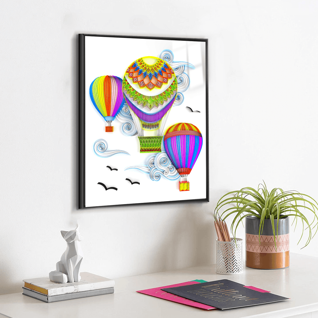Hot Air Balloon - Paper Quilling & Filigree Painting Kits（Standard Size）