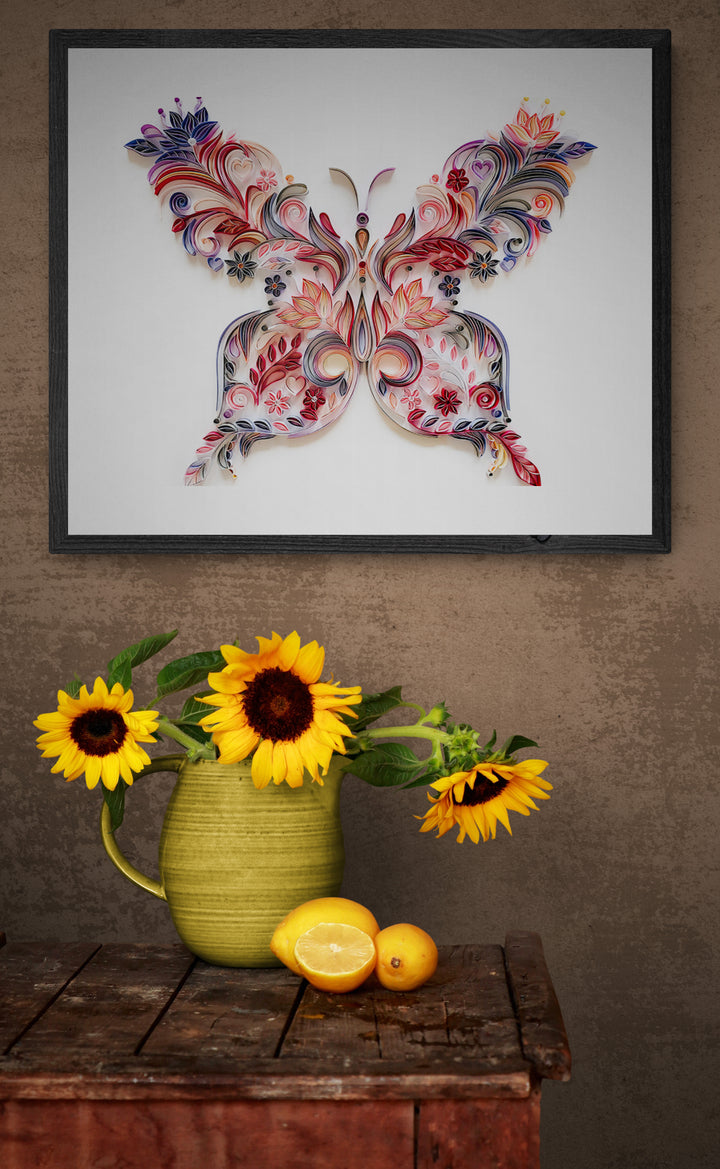 Flower Butterfly - Paper Filigree Painting Kit（Standard Size）