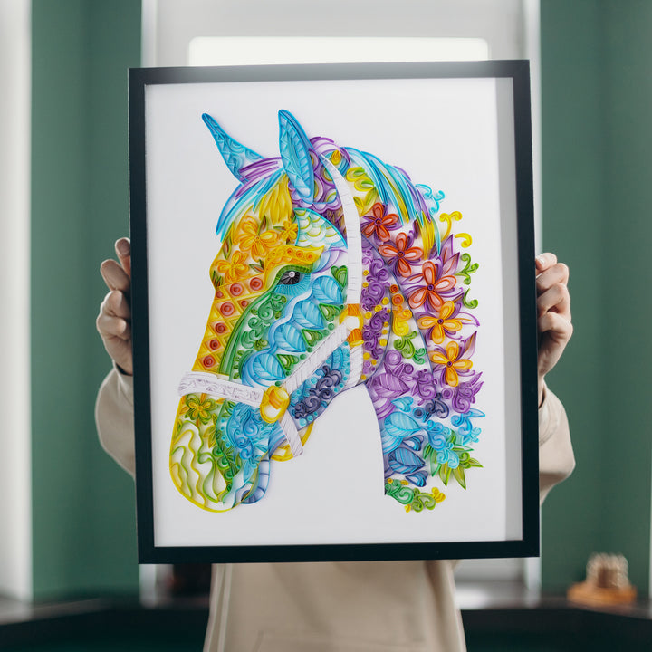 Noble Horse - Paper Filigree Painting Kit（Standard Size）