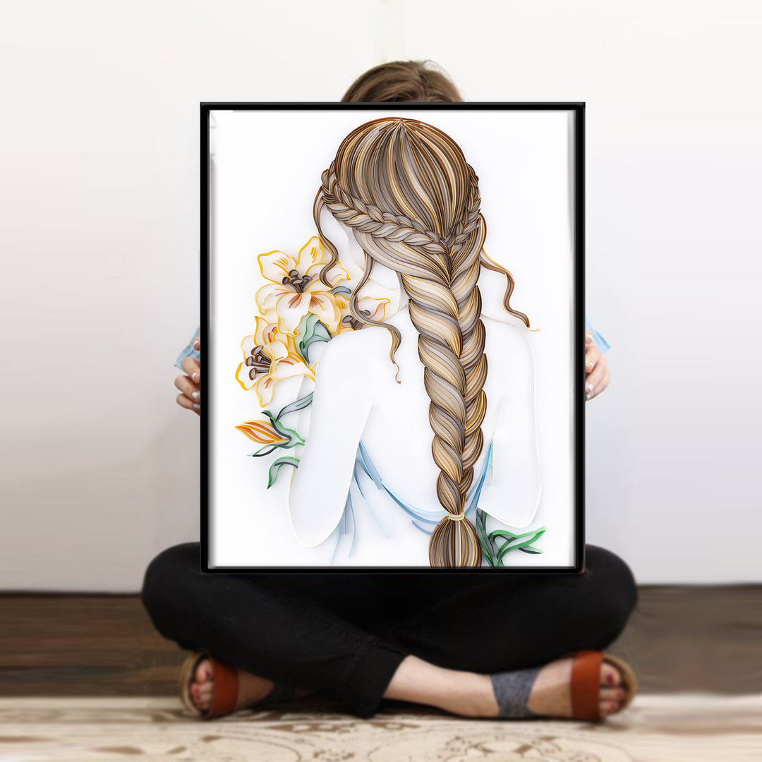 Girl with Bouquet - Paper Filigree Painting Kit