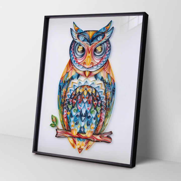 Owl - Paper Filigree Painting Kit（Standard Size）