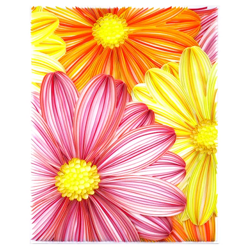 Blooming Flowers - Paper Filigree Painting Kit