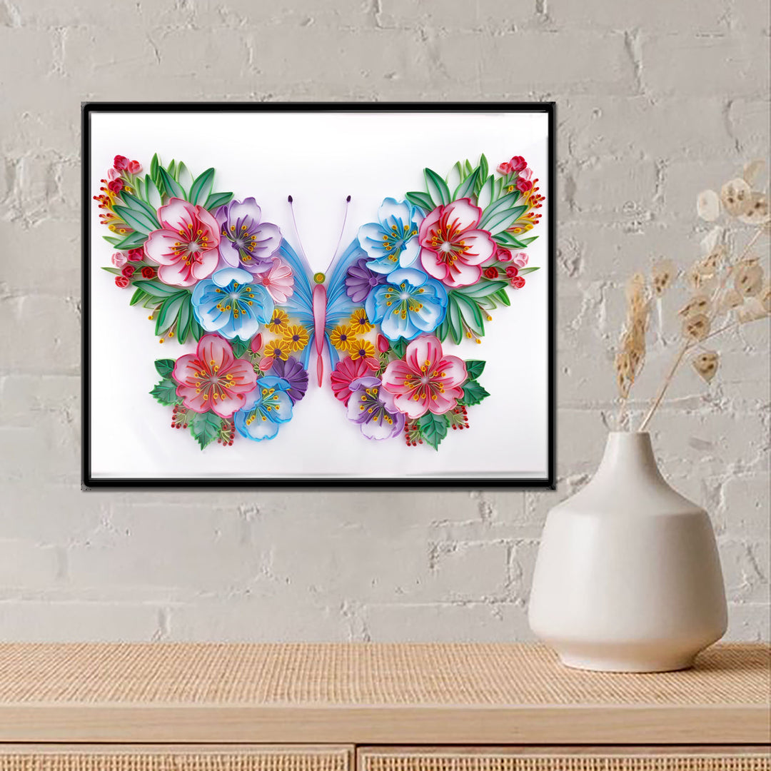 Flowery Butterfly - Paper Filigree Painting Kit