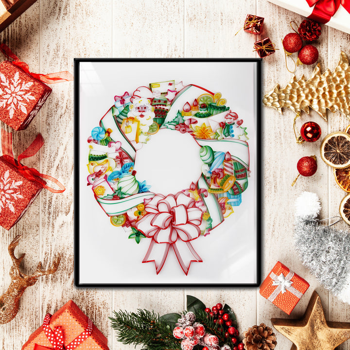 Christmas Wreath - Paper Filigree Painting Kit