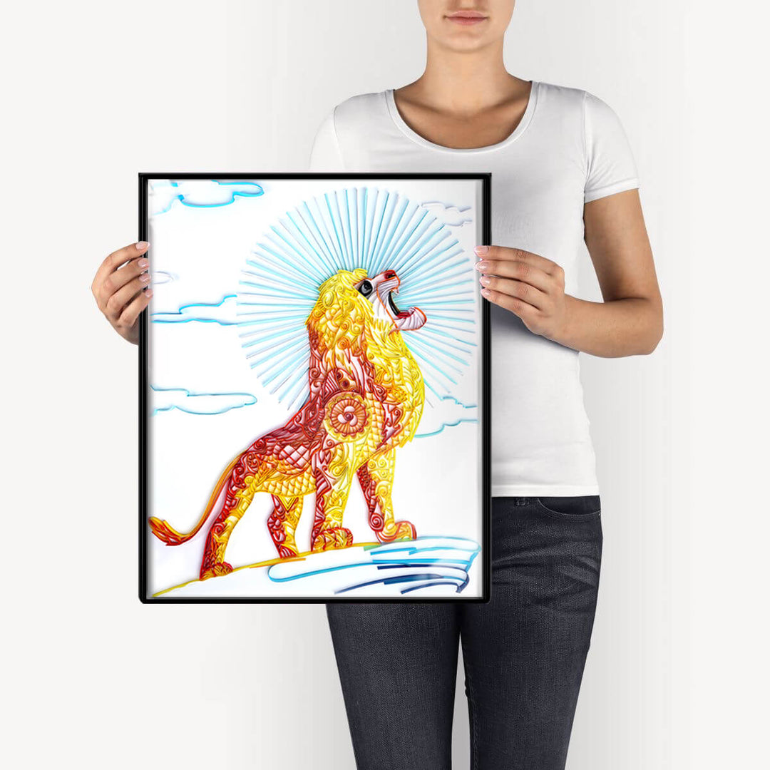 The Sun Lion - Paper Filigree Painting Kit（Standard Size）