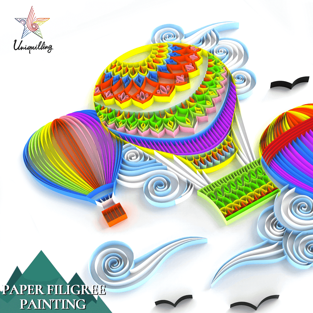 Hot Air Balloon - Paper Quilling & Filigree Painting Kit