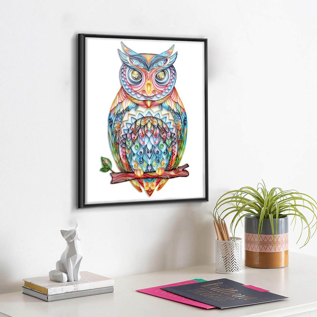 Owl - Paper Filigree Painting Kit
