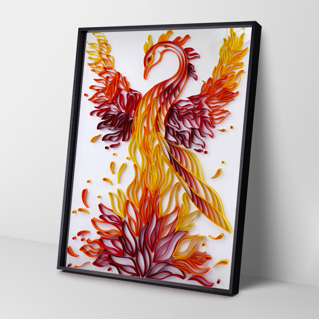 Phoenix on Fire - Paper Quilling & Filigree Painting Kits（Standard Size）