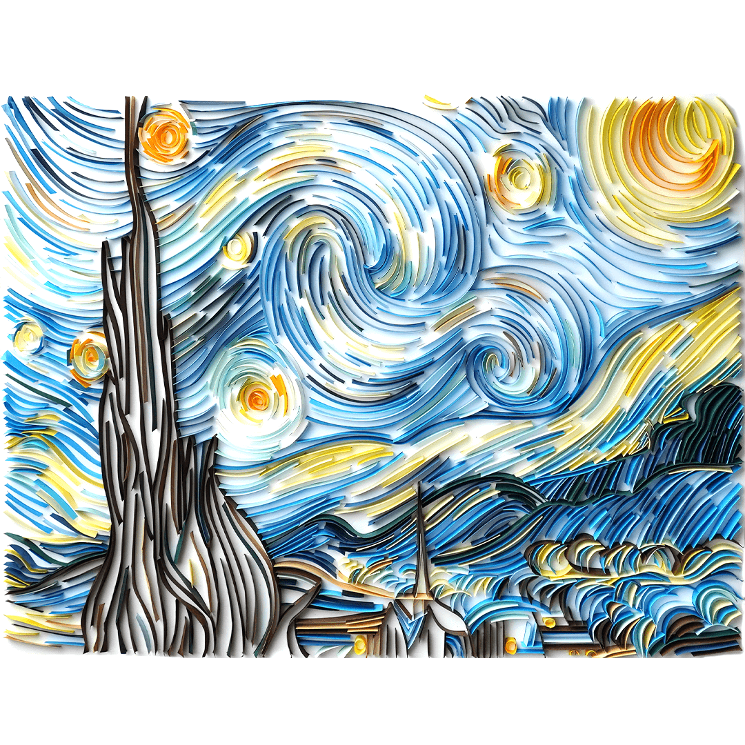 The Starry Night - Paper Filigree Painting Kit（Standard Size）