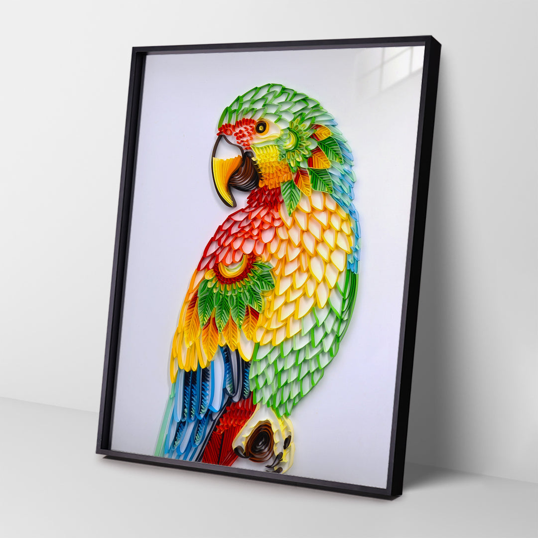 Rainbow Parrot - Paper Quilling & Filigree Painting Kits（Standard Size）