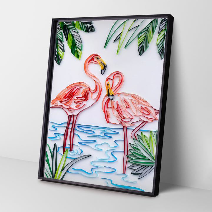 The Flamingos - Paper Filigree Painting Kit